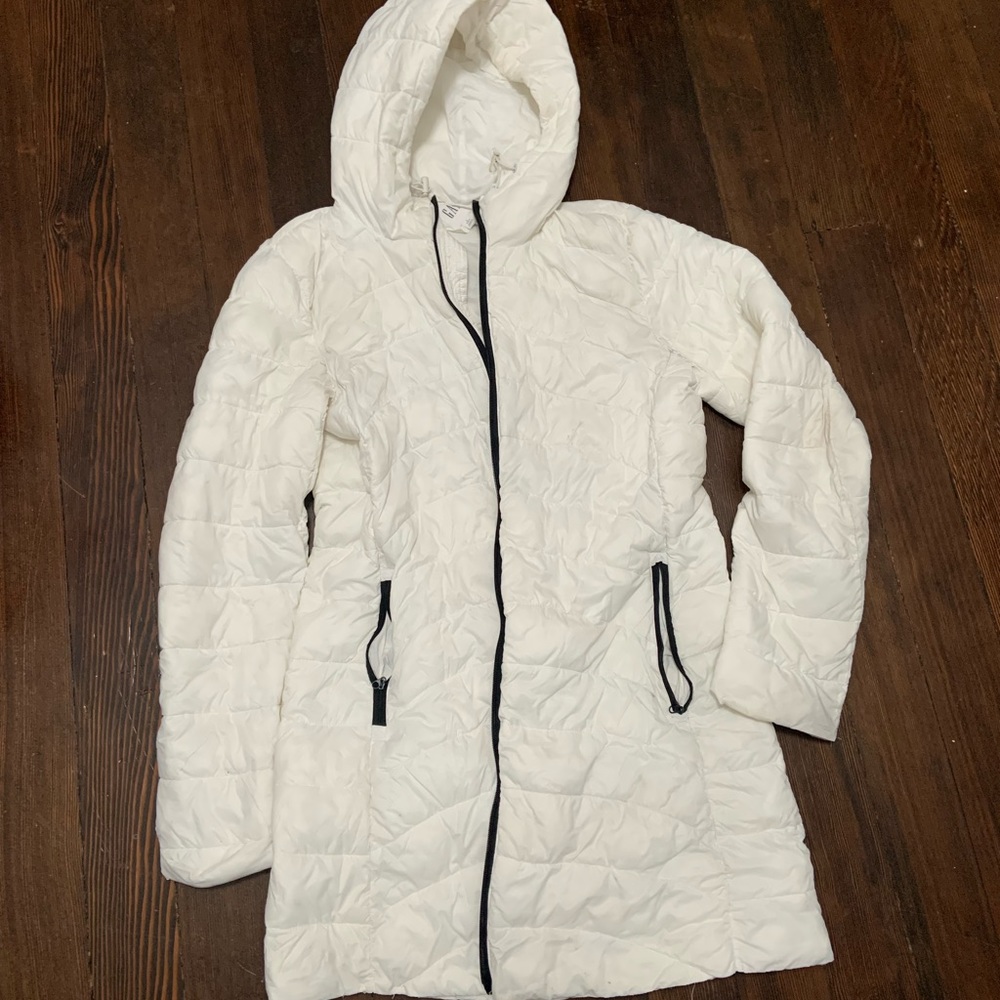 White Long Puff Coat